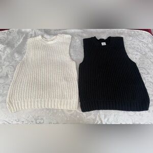 Two Abercrombie & Fitch Textural Crew Sweater Tank Top